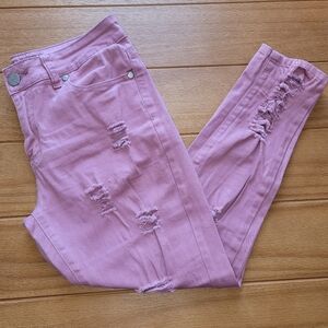 Tag Blue Distressed Stretchy Jeans - Size 9/10